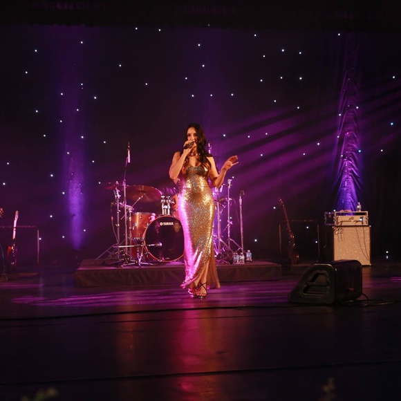 Gold Sequin Maxi Dress - Picture 1 of 3